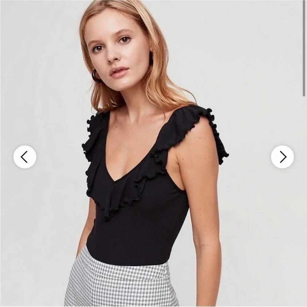 Wilfred Ribbed Ruffle Bodysuit - Picture 2 of 8